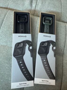 Lot of 2 Apple Watch Nomad bands with 2 Rhinosheild Bumpers